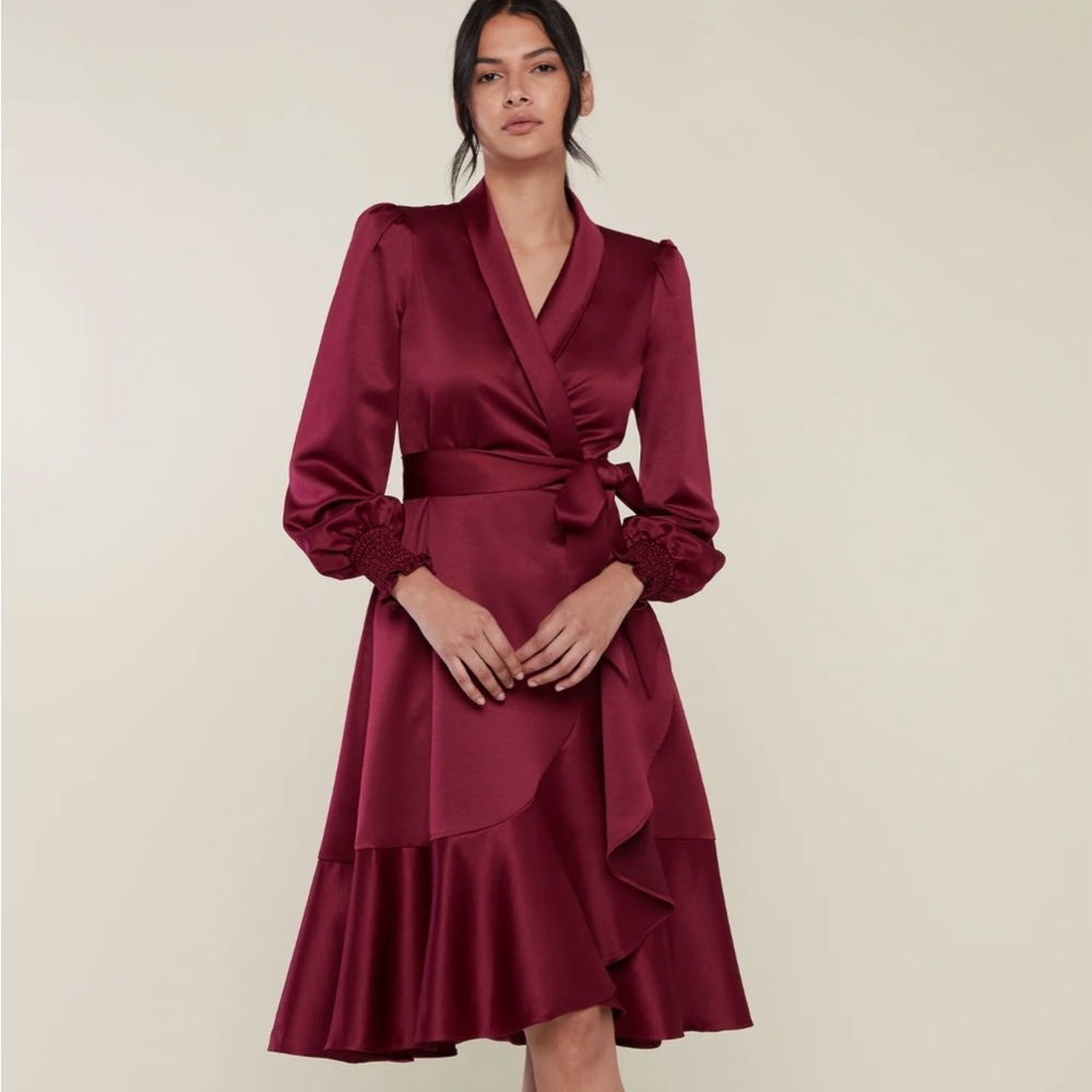 Rachel Parcel Red Satin Dress